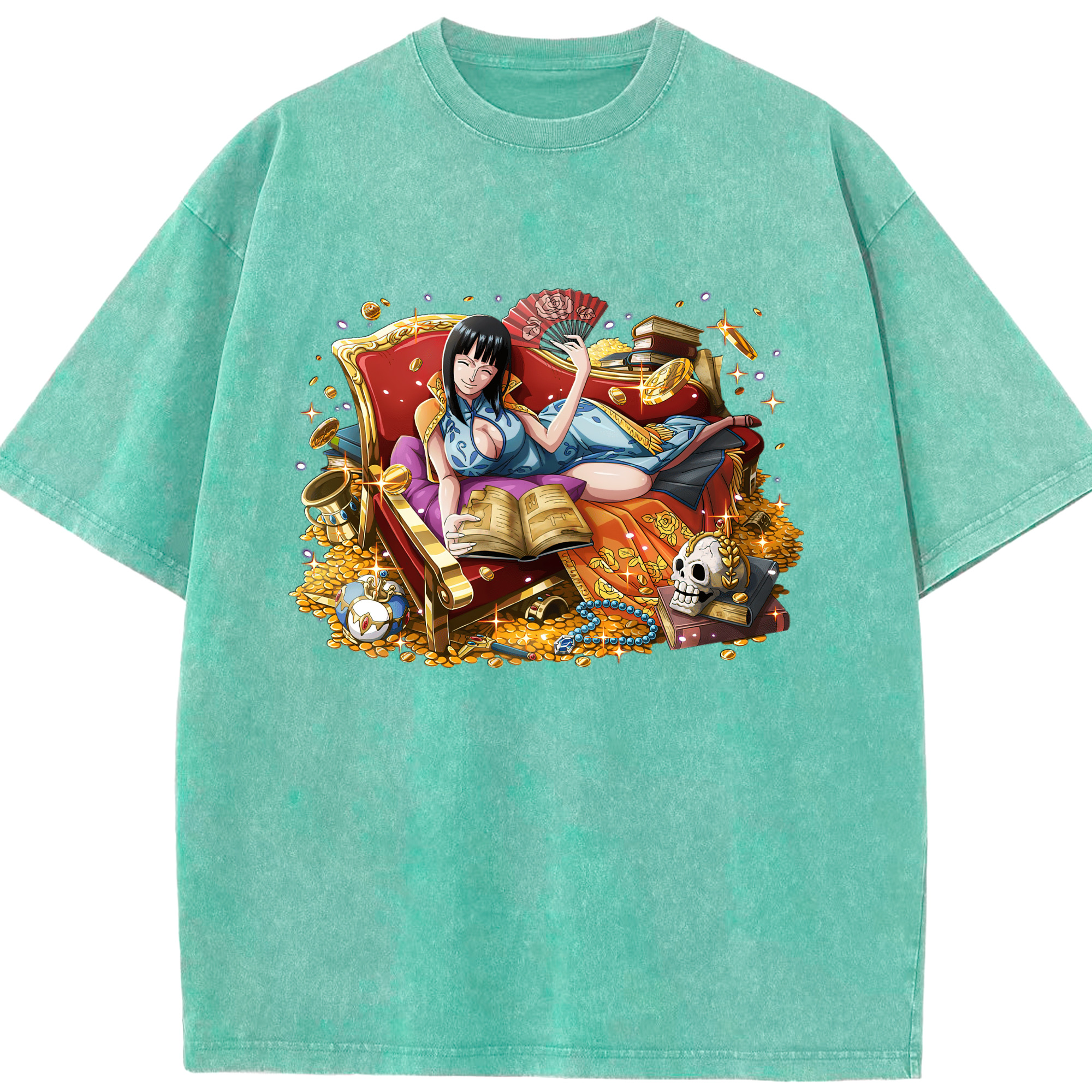 ワンピース ニコ・ロビン ONE PIECE Nico Robin 綿100% ヴィンテージ風 半袖Tシャツ（フロントプリント）